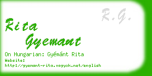 rita gyemant business card